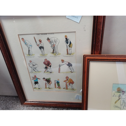 175c - 3 x vintage Cricket prints