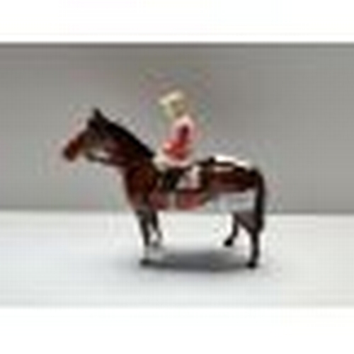 9a - Beswick brown horse and jockey standing four square