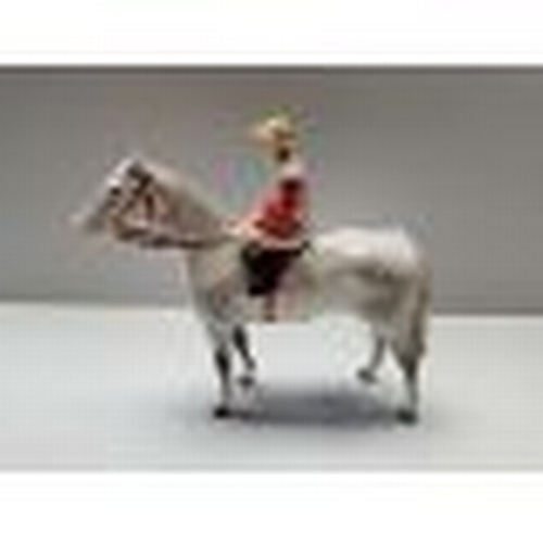 10a - Beswick grey horse and jockey standing four square