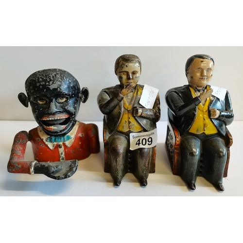 409 - 3 Vintage money boxes