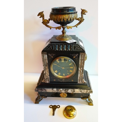 437 - Marble mantle clock