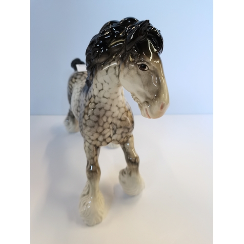 21 - Beswick Cantering Shire horse in rocking horse grey