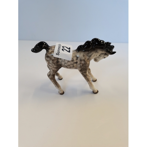 22 - Beswick medium gambling foal rocking horse grey