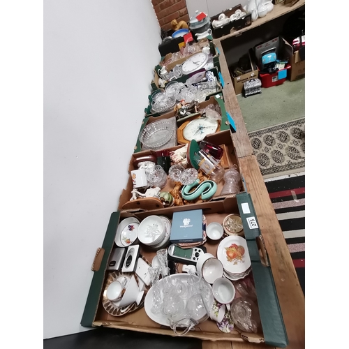 275 - 6 boxes of misc incl glass and china