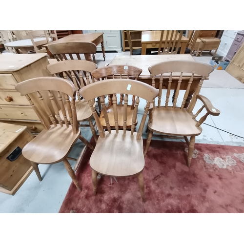 1240 - 5 Pine kitchen chairs