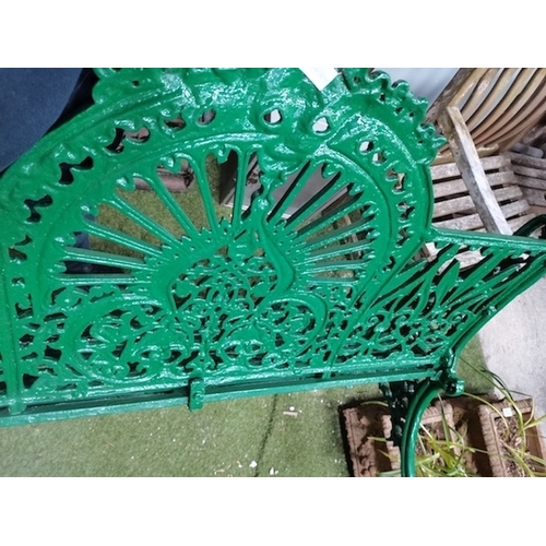 1205 - Antique Coalbrookedale style cast iron garden seat
( This is an old bench but has been re painted )