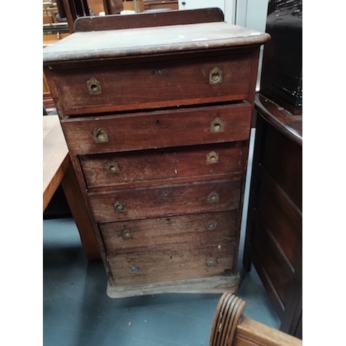 1189 - Georgian Mahogany arm chair and 6 ht chest