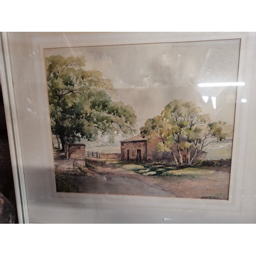 727 - Watercolour by S Chapman and watercolour by Dransfield