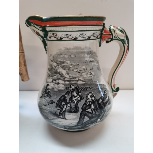 870l - Antique Crimean war jug by The Royal patriotic jug plus 1