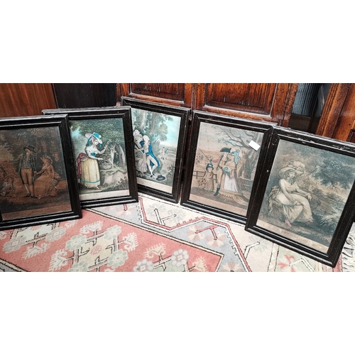 870t - 5 Antique prints