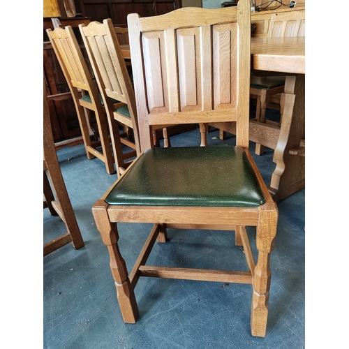 871b - A Beaver man dining table 2.1m x 90 , dresser with rack 1.8m x 45cm and 6+2 dining chairs  in e... 