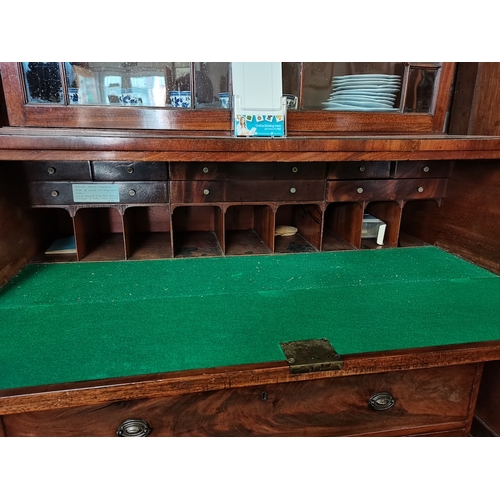 761 - Antique Mahogany Secretaire bookcase 1m