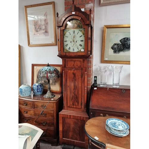 820 - Antique 8 day long case clock by G Davison Wooler