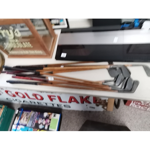 165 - 10 Hickory Shaft golf clubs