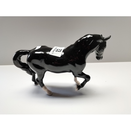 82 - Special edition Beswick Stocky jogging mare in black made for Beswick collectors club 2005