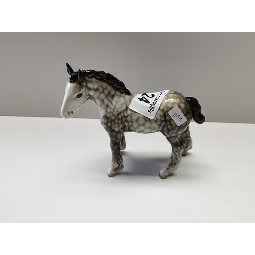 24 - Small Beswick shire foal in rocking horse grey