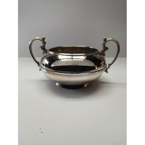 675f - 3  pce London silver coffee set in good condition