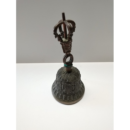 675k - 18th century bronze temple bell Tibetan Drilbu