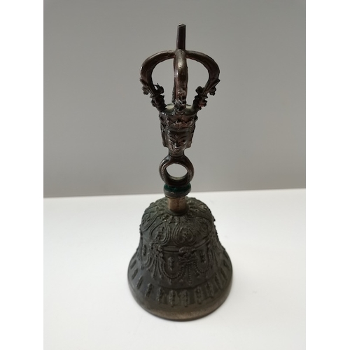 675k - 18th century bronze temple bell Tibetan Drilbu