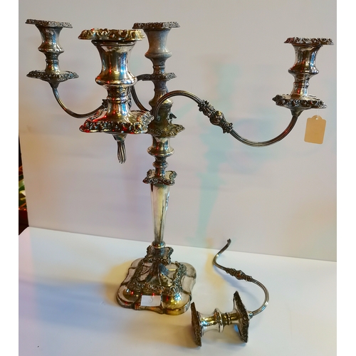 454 - Plated candelabra (1 branch damaged)