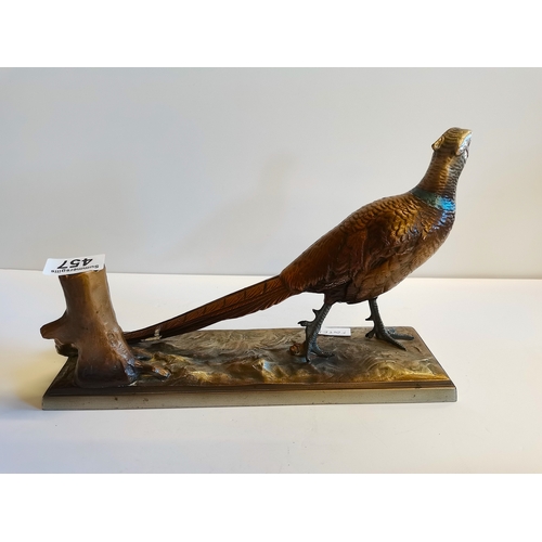 457 - Metal figure of pheasant