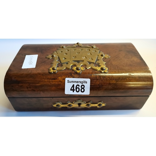 468 - Victorian Walnut playing card box and tin