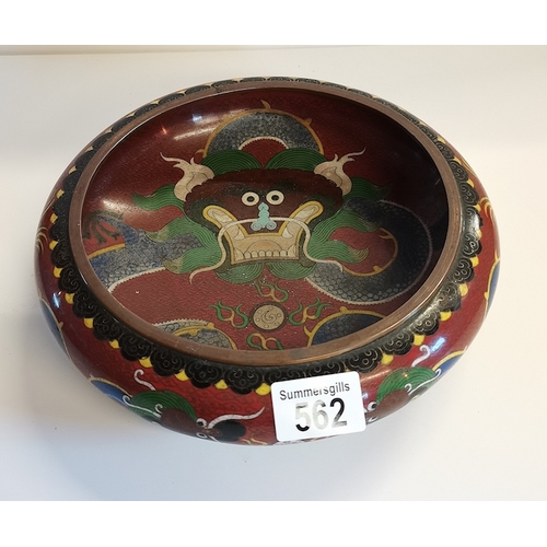 562 - Cloisonne bowl 26cm