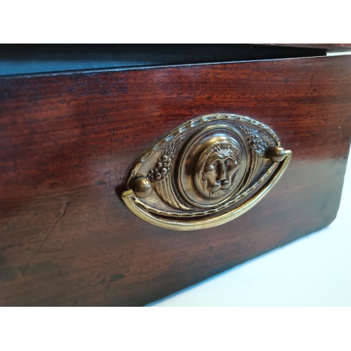 470 - Antique Mahogany box with metal storage tins inside