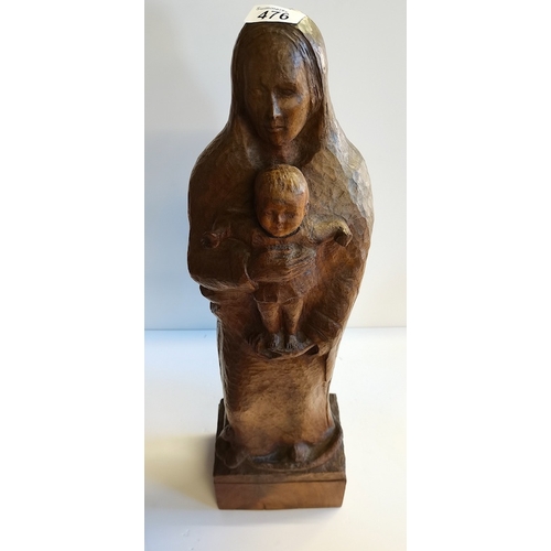 476 - Fruit wood Mother and Child figure