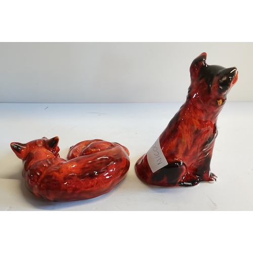 490 - Anita Harris dog and fox Anita Harris Pottery is a working studio in the heart of the northern Engli... 