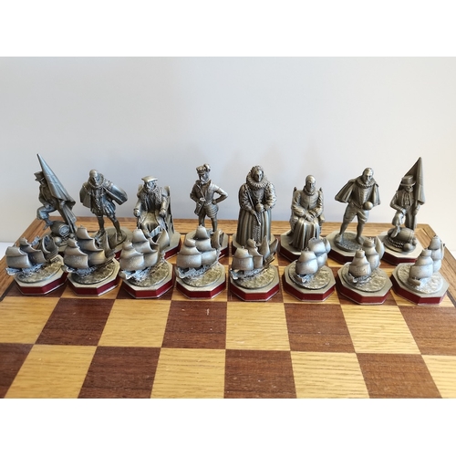 Pewter Chess set Spanish Armada Danbury Mint