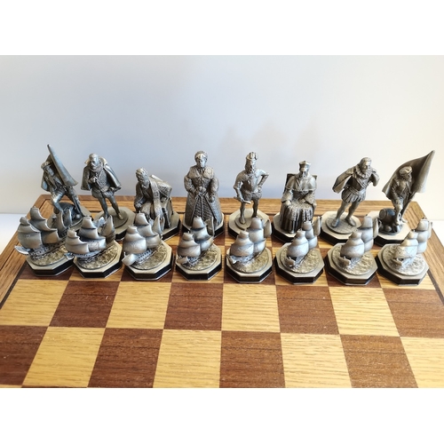 Pewter Chess set Spanish Armada Danbury Mint