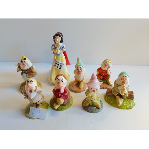 513 - Doulton Snow White and 7 Dwarfs figures