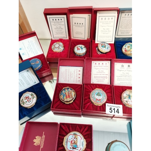 514 - 25 Halcyon Days Christmas trinket boxes