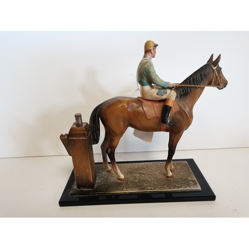 688 - Ronson lighter and jockey figure