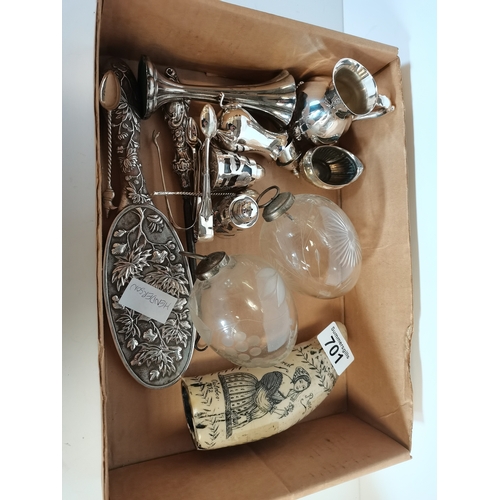 701 - Collection of plated and silver items