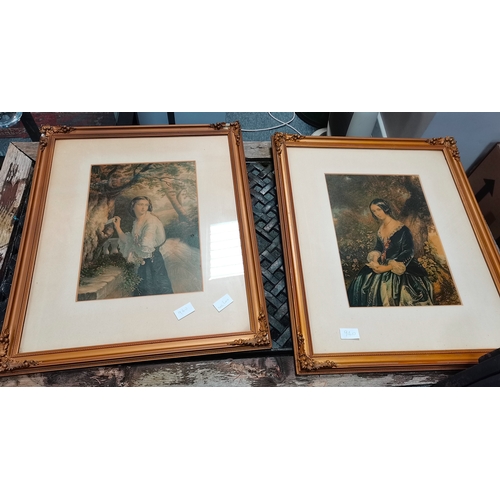 940 - Pair of pictures of ladies, pair of prints by A Netherwood