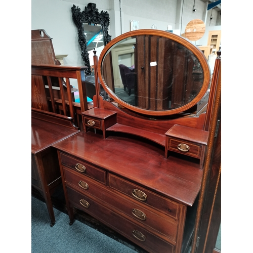 948 - 5 piece Edwardian inlaid bedroom suite