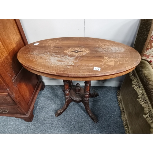 979 - Inlaid Walnut loo table