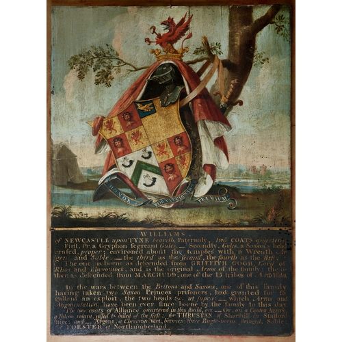 880 - An early possibly 15th century wooden plaque of THE WILLIAMS from Castle Howard