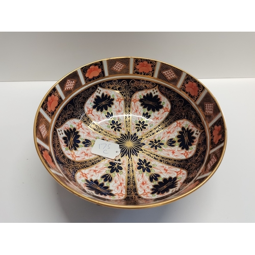 175c - Crown Derby 1128 Imari 23cm bowl (repaired)