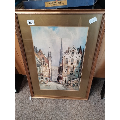 466 - Watercolour by Charles James Keats - signed lower right entitled Brussells 1885