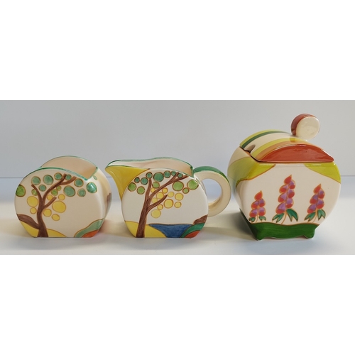 10 - A breakfast set inspired design by Clarice Cliff made 1993 ( ex. Condition )