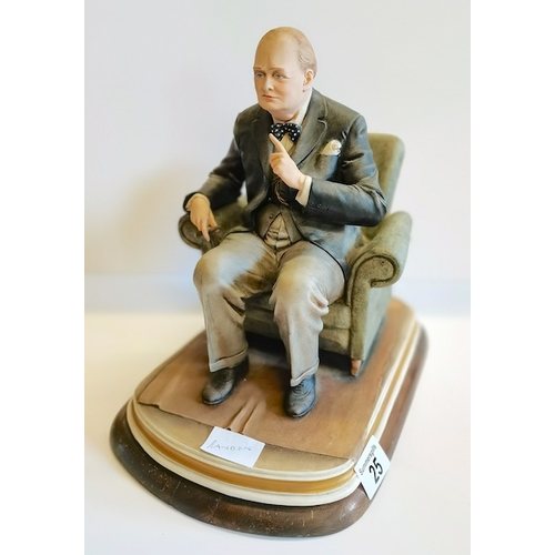 25 - Capodemonte Winston Churchill Pot Figure on a stand ( ex. Condition )