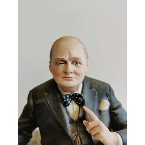 25 - Capodemonte Winston Churchill Pot Figure on a stand ( ex. Condition )