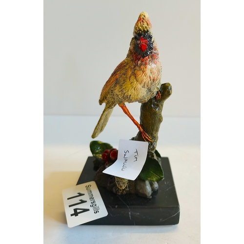 114 - Cold Painted Bronze (with foundry mark) Bird Austrian