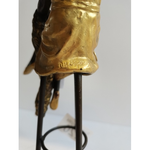 120 - Modern Bronze Lady on a Stool (with foundry mark)