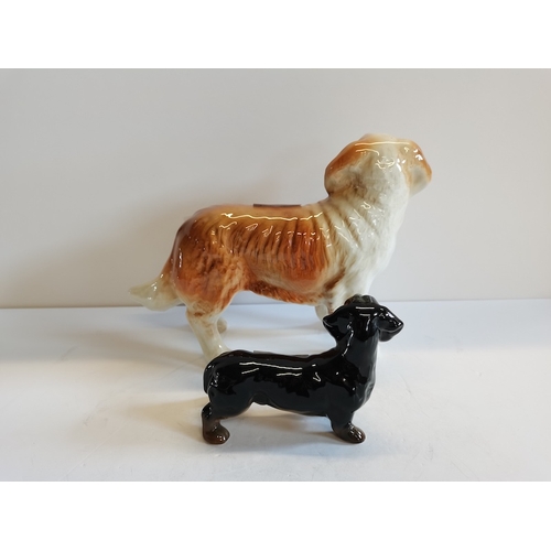 133 - Nelson St Bernard dog figure plus Corgi dog figure