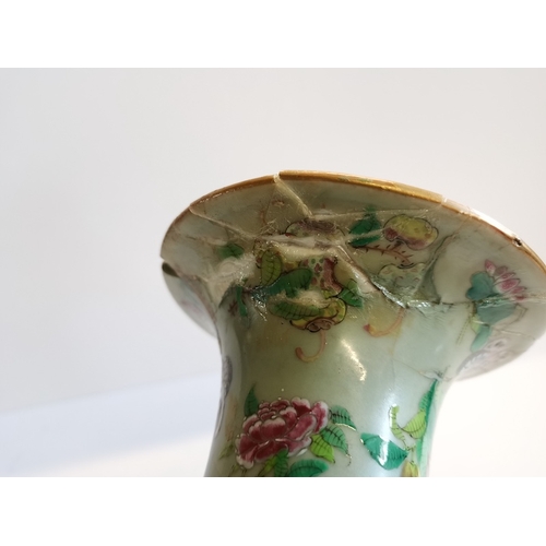 61 - Chinese famille verte  vase A/F 31 cm high