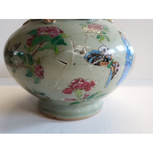 61 - Chinese famille verte  vase A/F 31 cm high